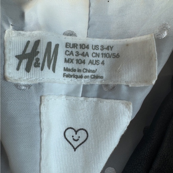 H&M Faux Leather Studded Moto Jacket Size 3-4 - Picture 4 of 10